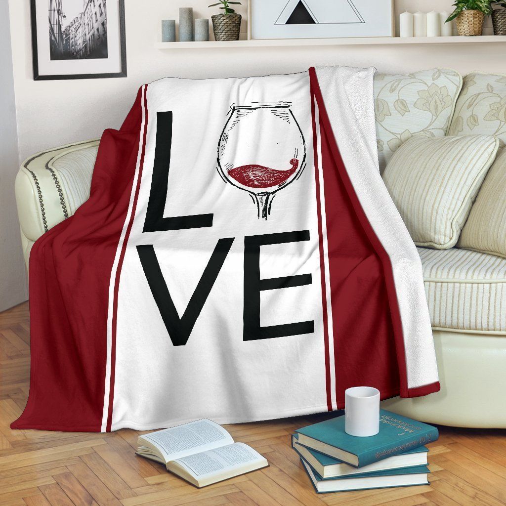 Love Wine Sherpa Fleece Blanket