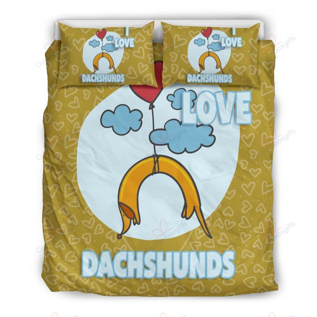 Love Yellow Dachshunds Printed Bedding Set