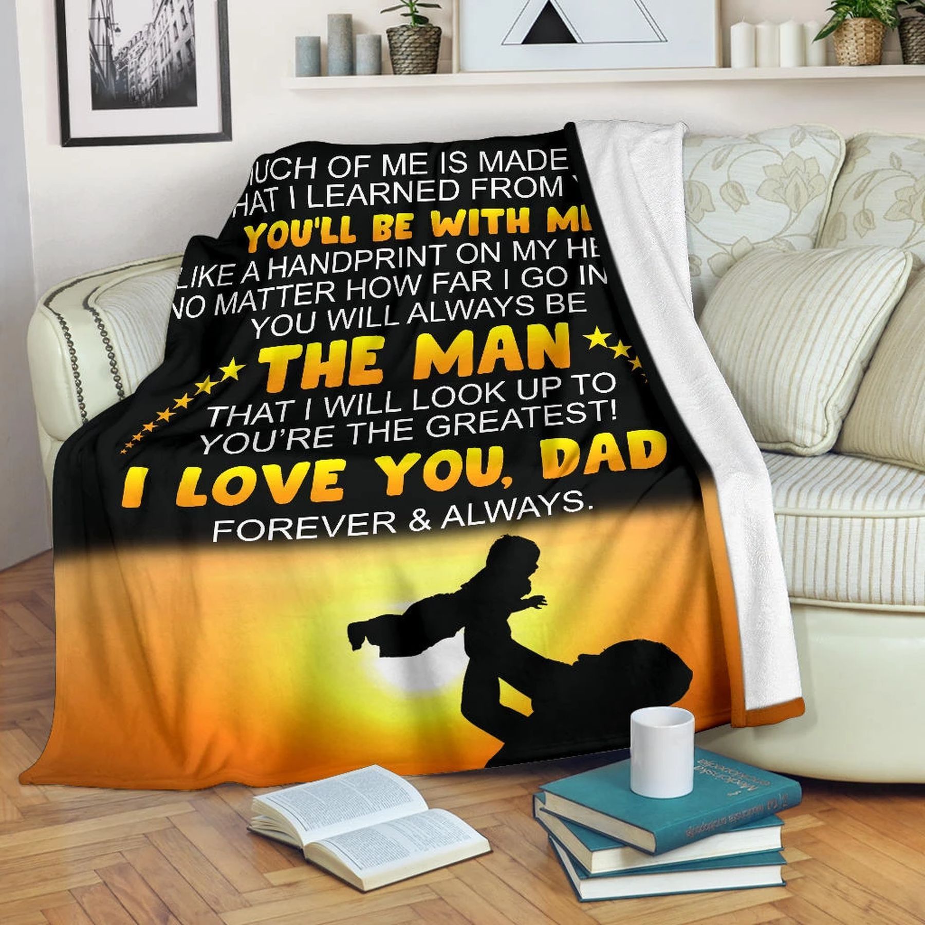 Love You Dad Sherpa Fleece Blanket