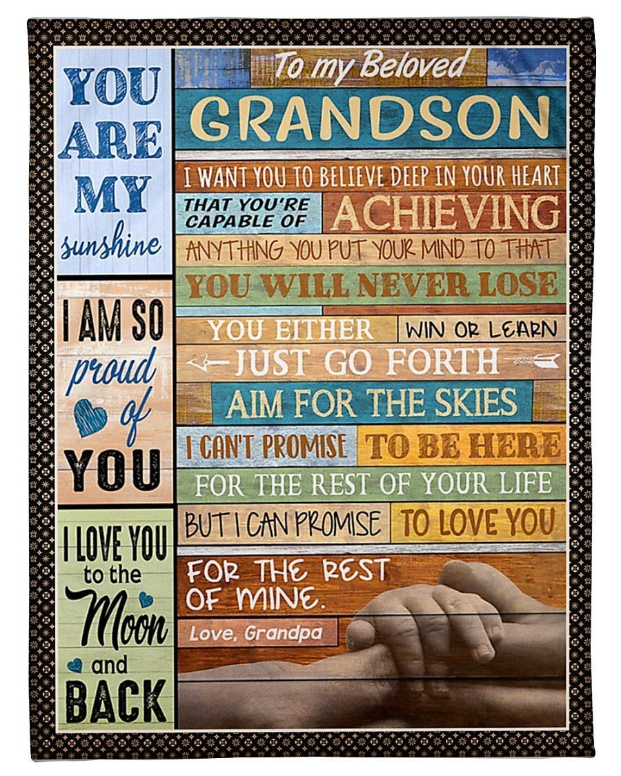 Love You For The Rest Of Mine Grandpa To My Grandson Fleece Blanket Fleece Blanket