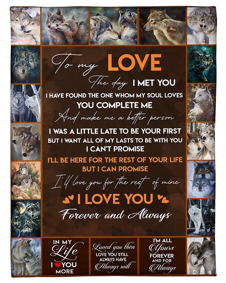 Love You For The Rest Of Mine Wolf Blanket Giving Your Love Fleece Blanket