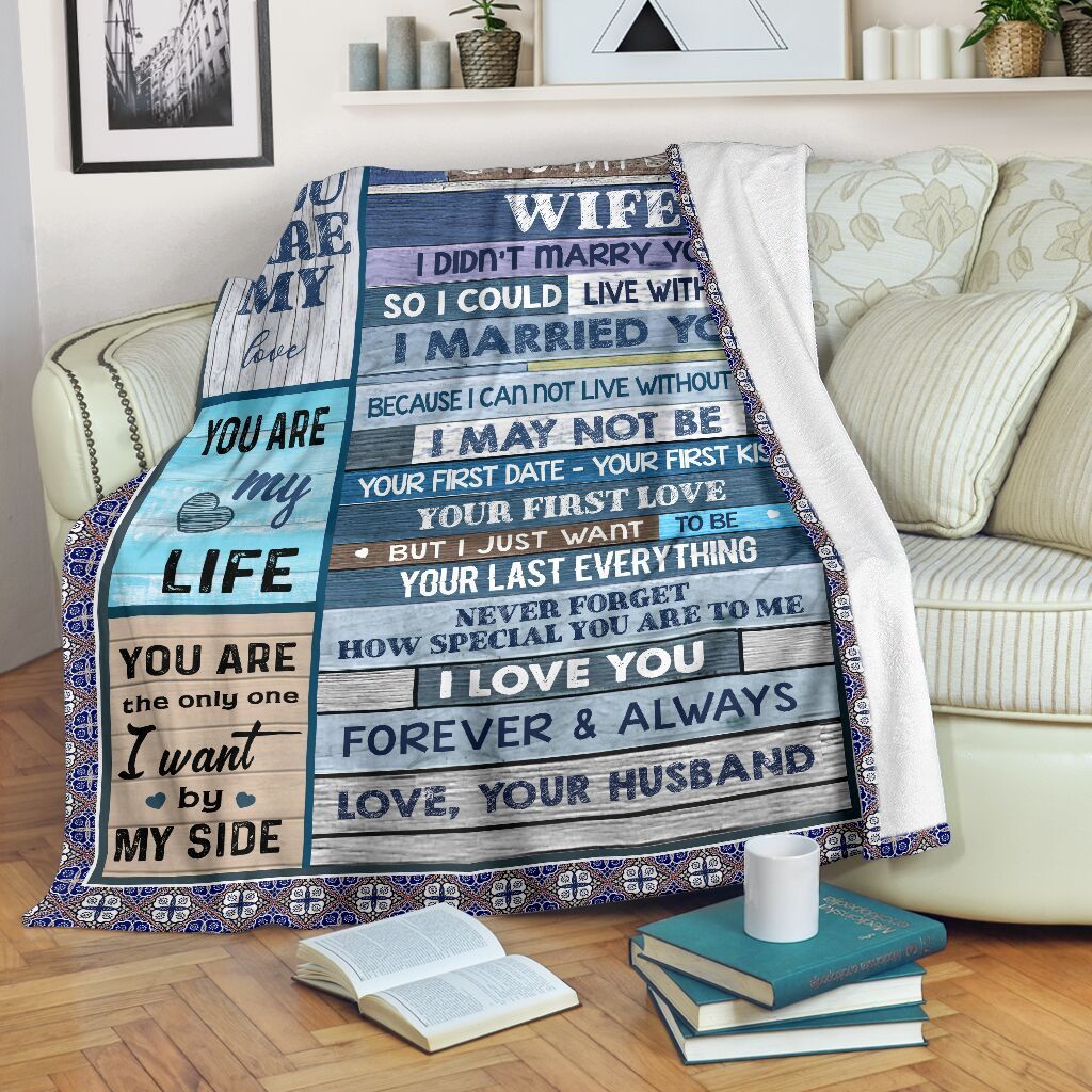 Love You Forever And Always Husband To Wife Fleece Blanket Fleece Blanket