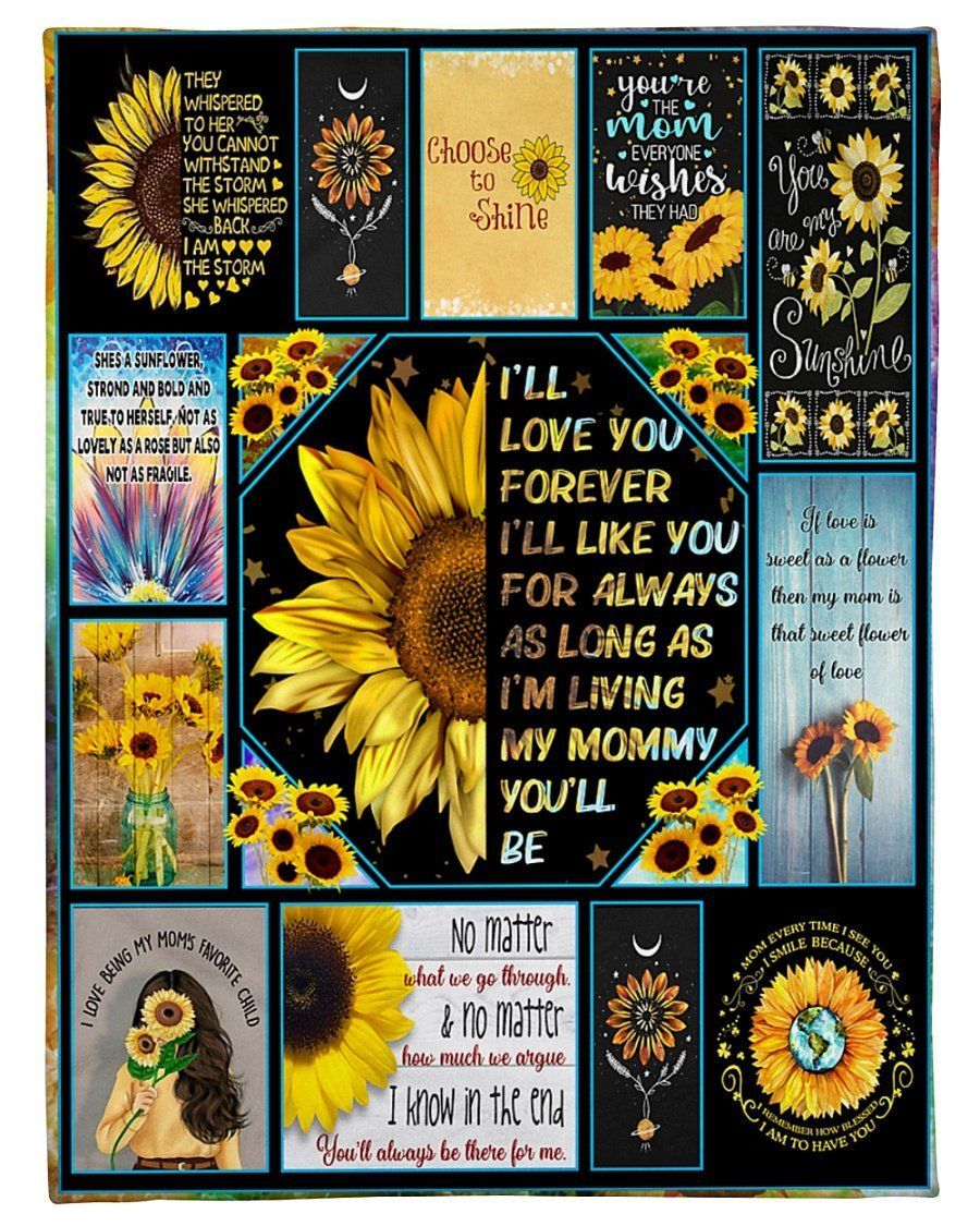 Love You Forever Sunflower To Mom Fleece Blanket Fleece Blanket