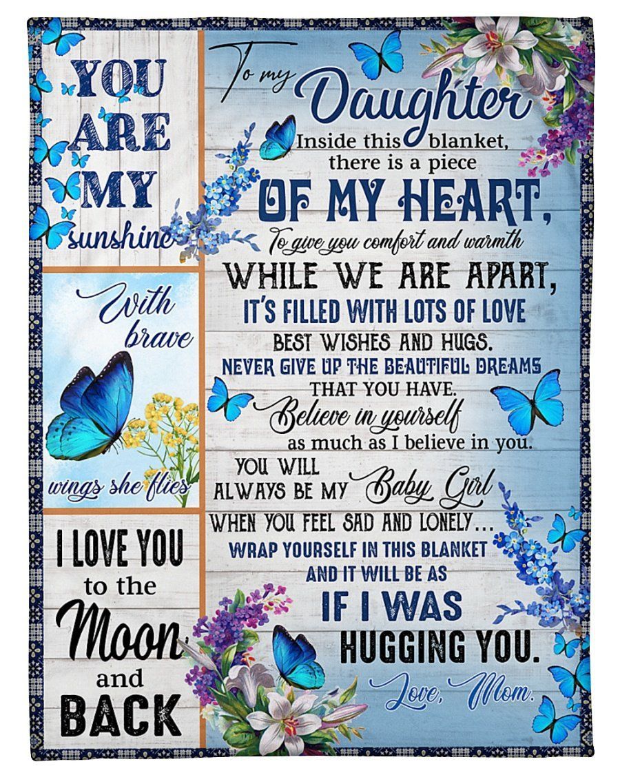 Love You To The Moon And Back Mom To Daughter Fleece Blanket Fleece Blanket