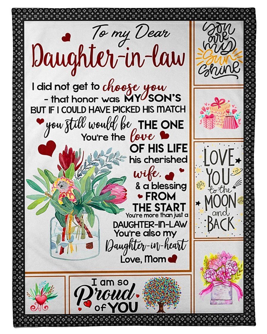 Love You To The Moon And Back To Daughter In Law Fleece Blanket Fleece Blanket
