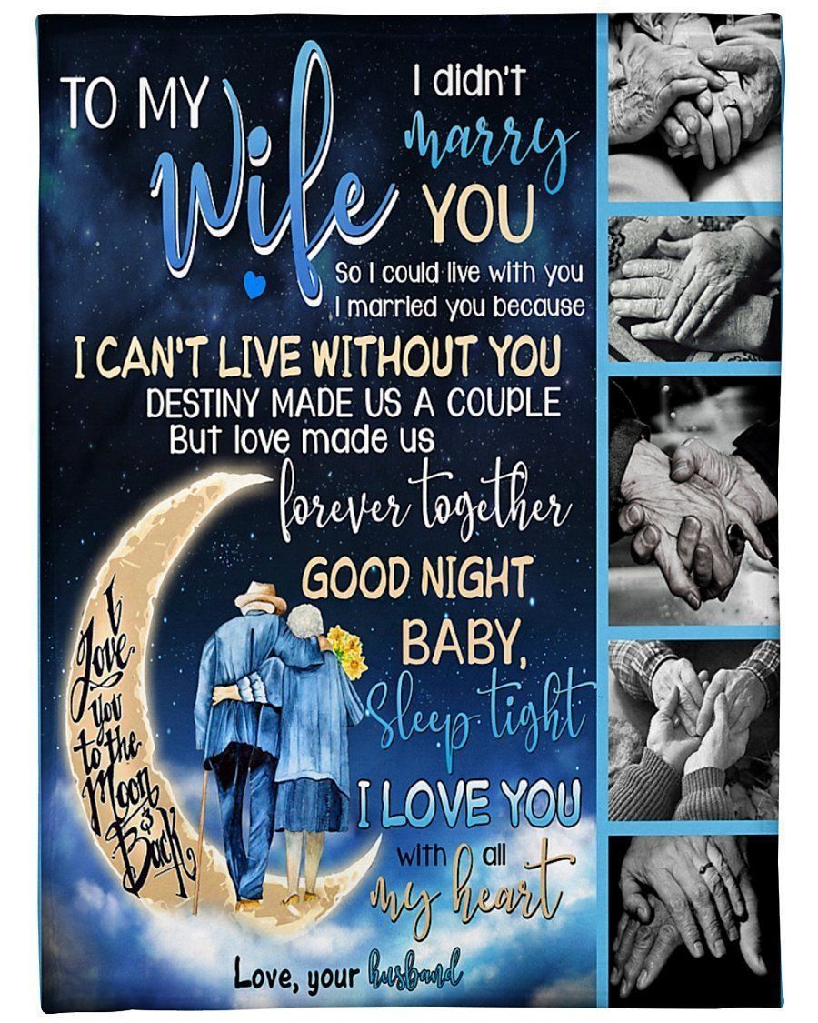 Love You To The Moon And Back To My Wife Fleece Blanket