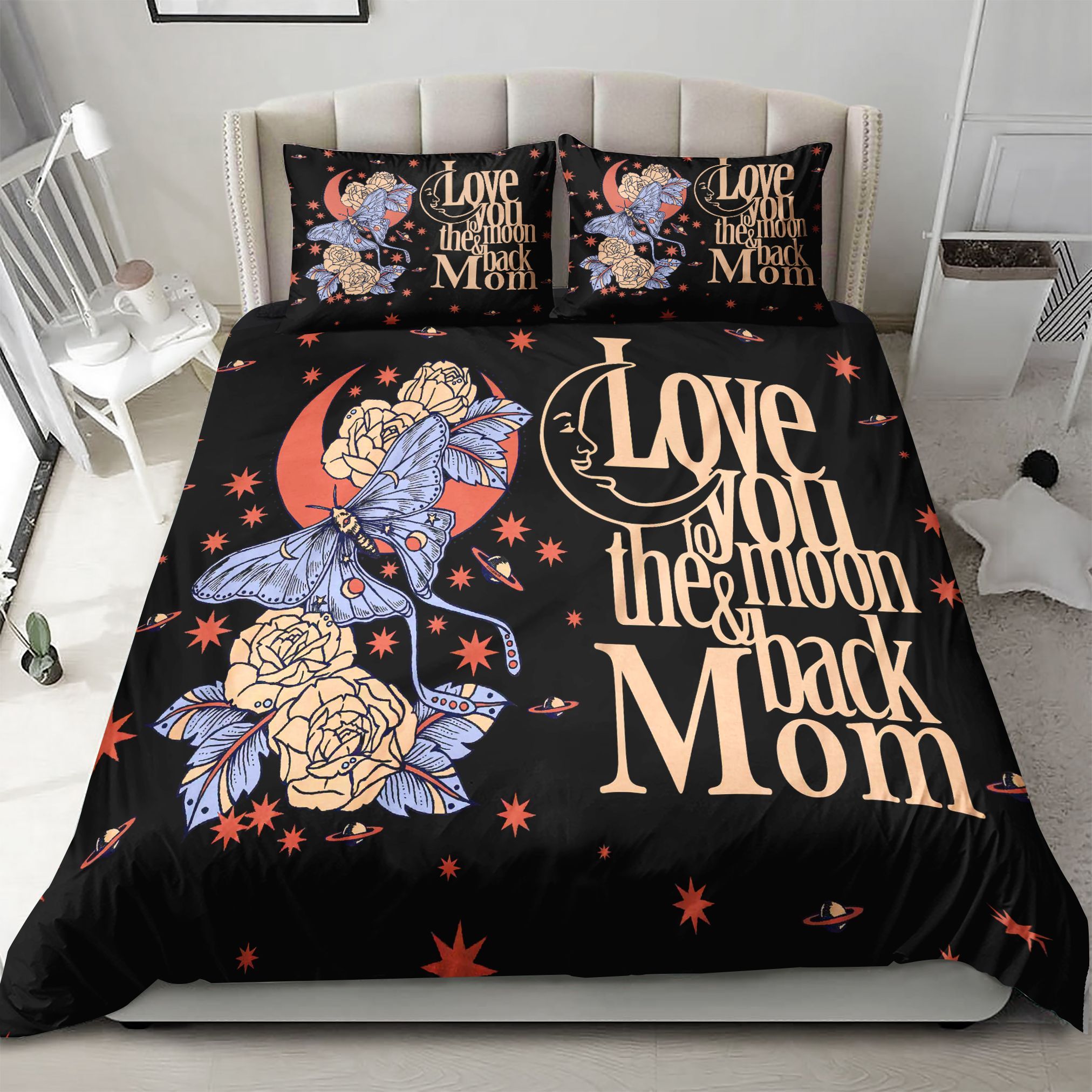 Love You To The Moon & Back Butterfly Bedding Set