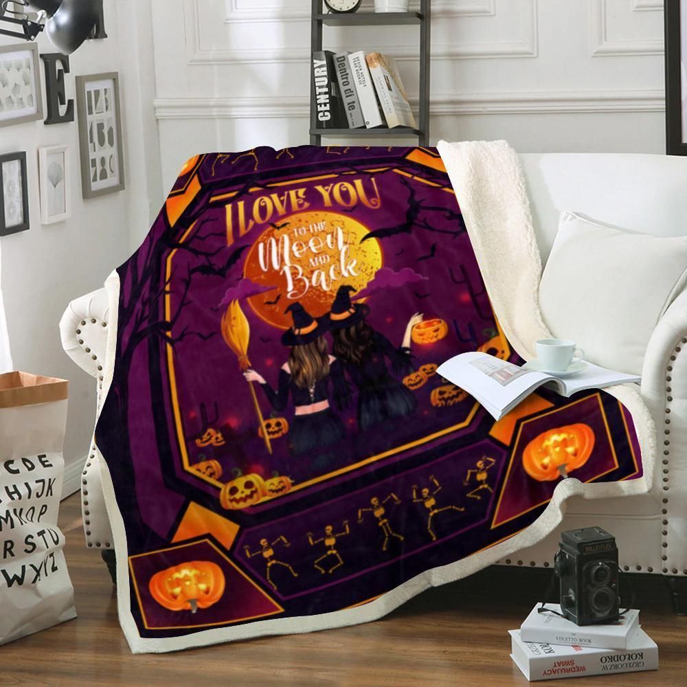 Love You To The Moon Halloween Soft Fleece Blanket