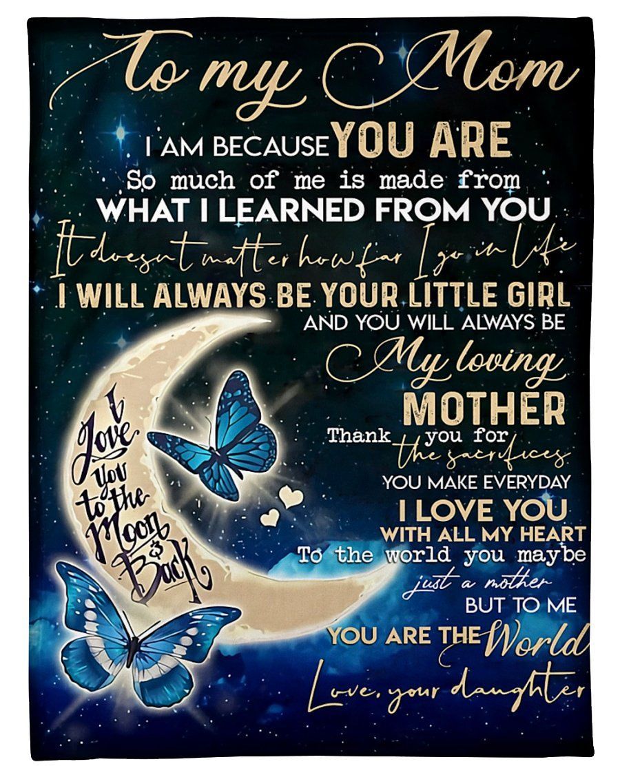 Love You With All Your Heart Butterfly Daughter To Mom Fleece Blanket Fleece Blanket