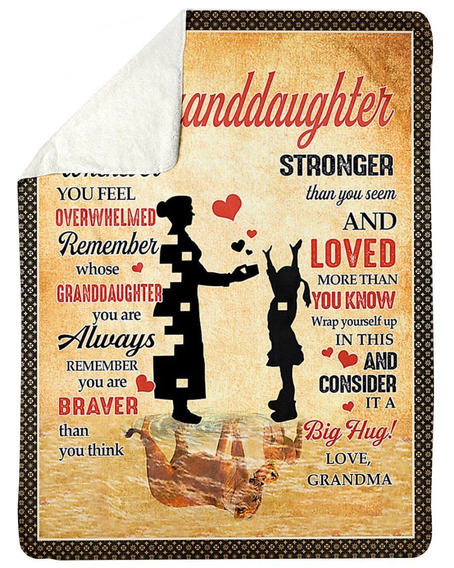 Loved More Than You Know Grandma To Granddaughter Fleece Blanket Sherpa Blanket