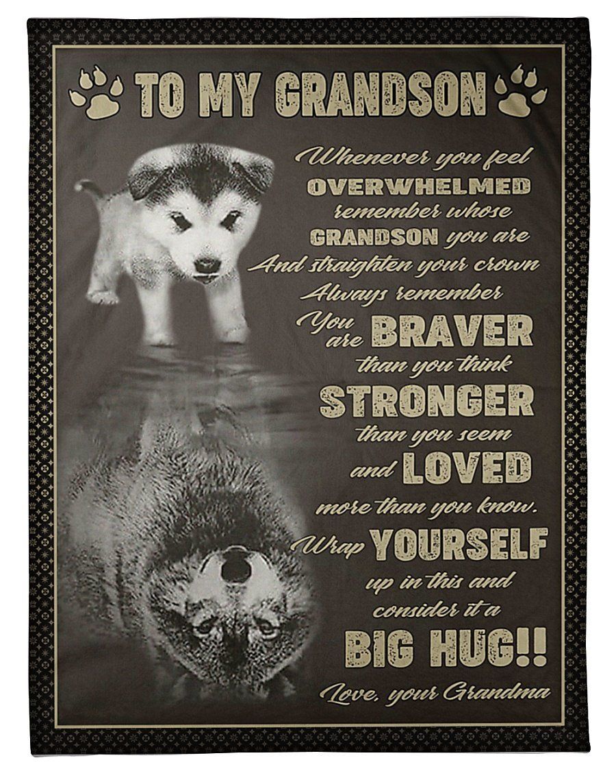 Loved More Than You Know Grandma To Grandson Fleece Blanket Fleece Blanket