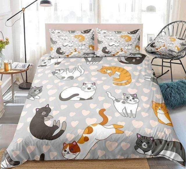 Lovely Cartoon Cat Bedding Set