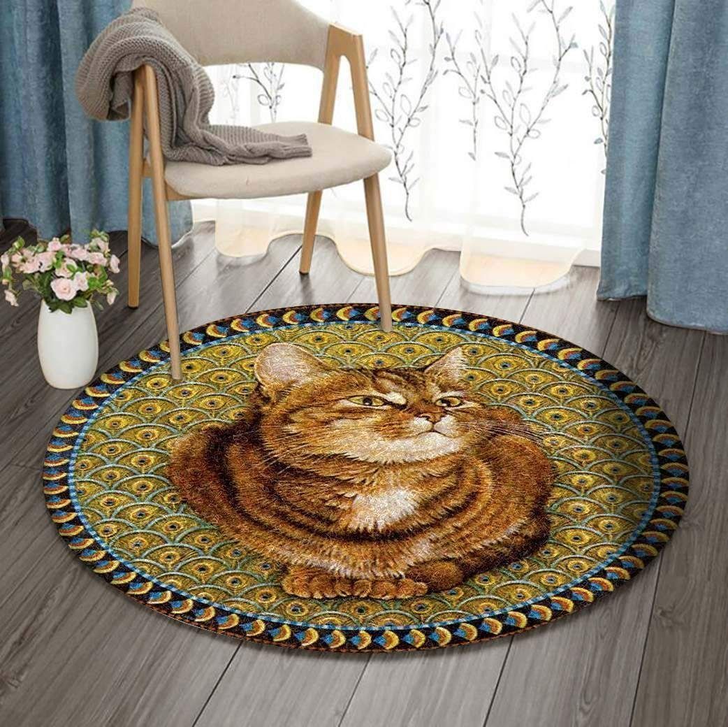 Lovely Cat Round Carpet