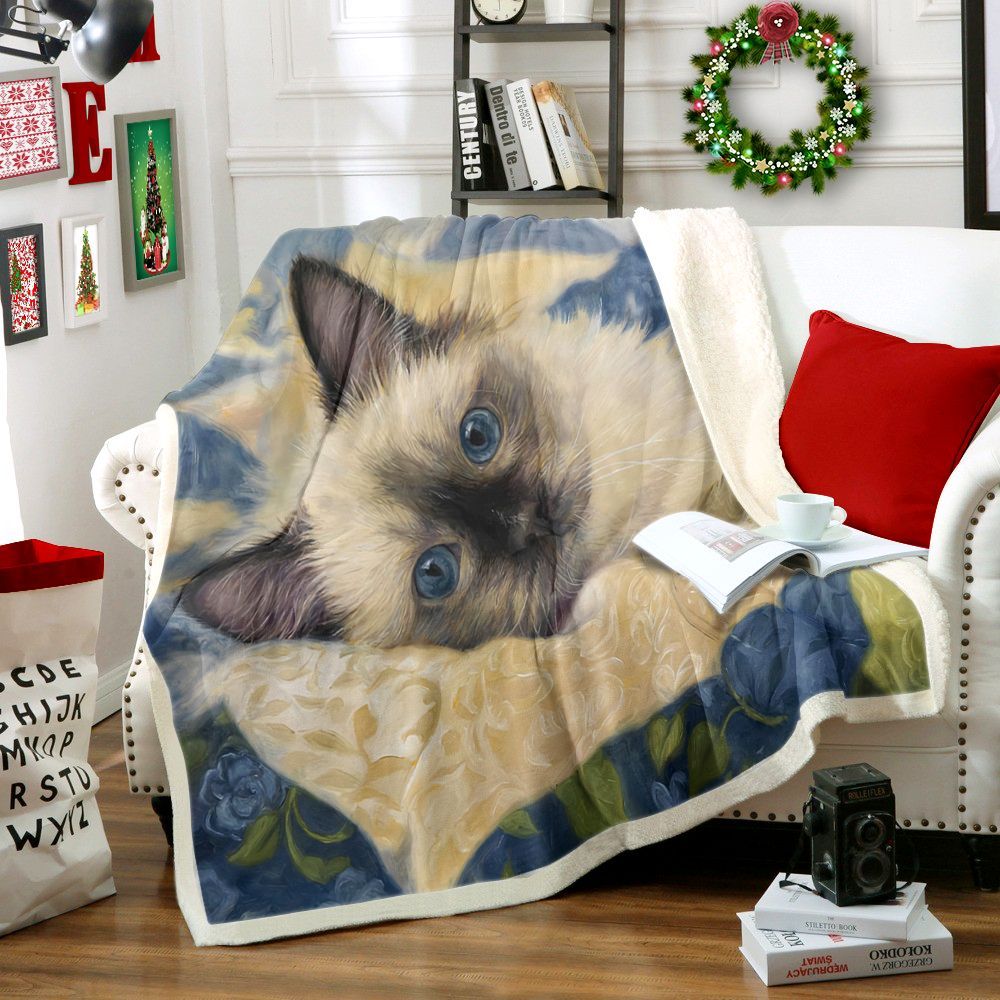 Lovely Cat Sherpa Fleece Blanket