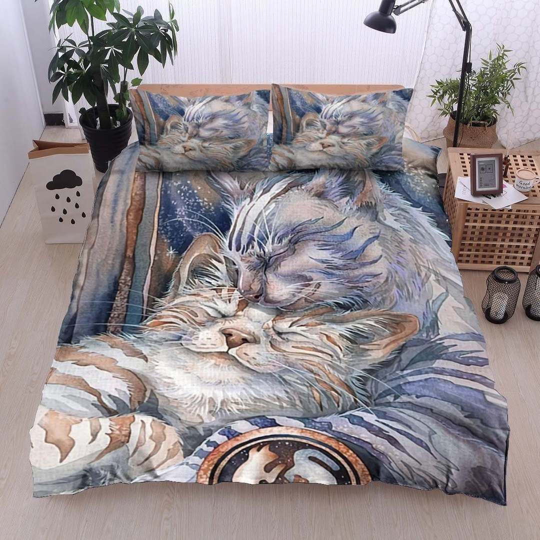 Lovely Cat Together Bedding Set