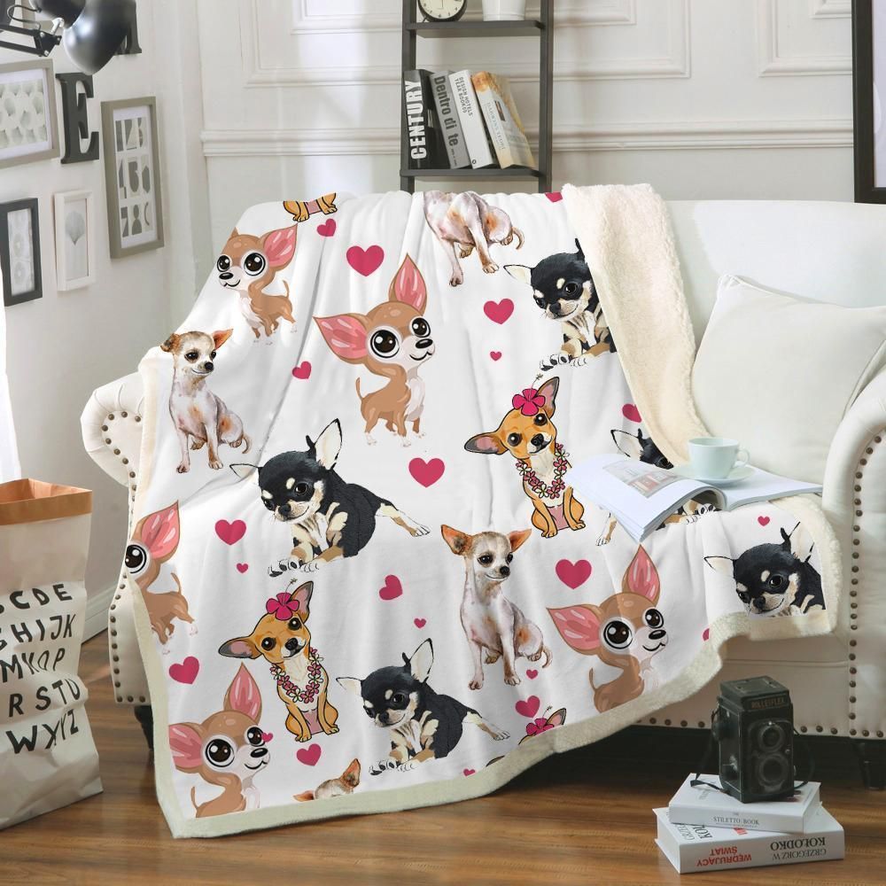 Lovely Chihuahua Sherpa Fleece Blanket