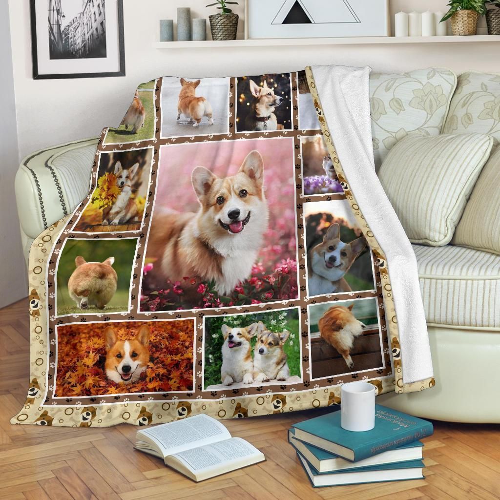 Lovely Corgi Dog Sherpa Fleece Blanket