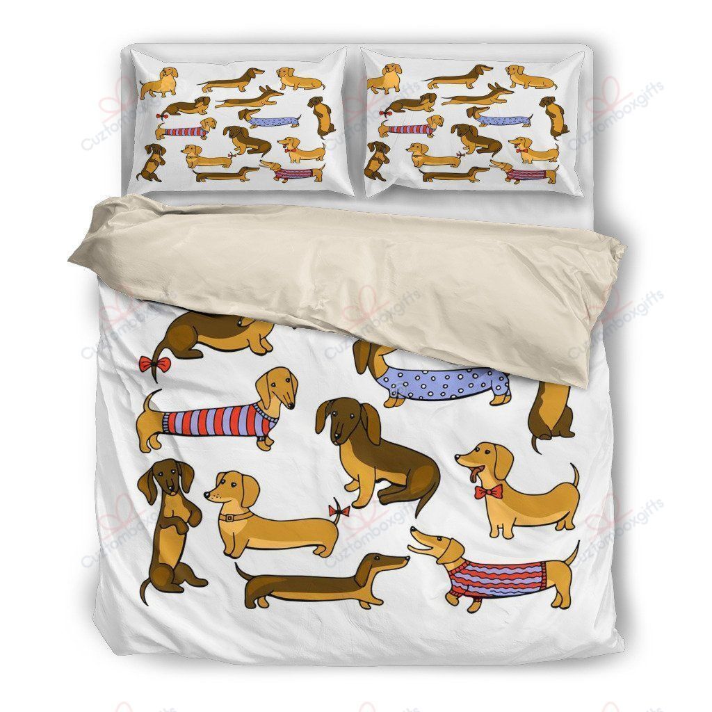 Lovely Dog Dachshund Printed Bedding Set