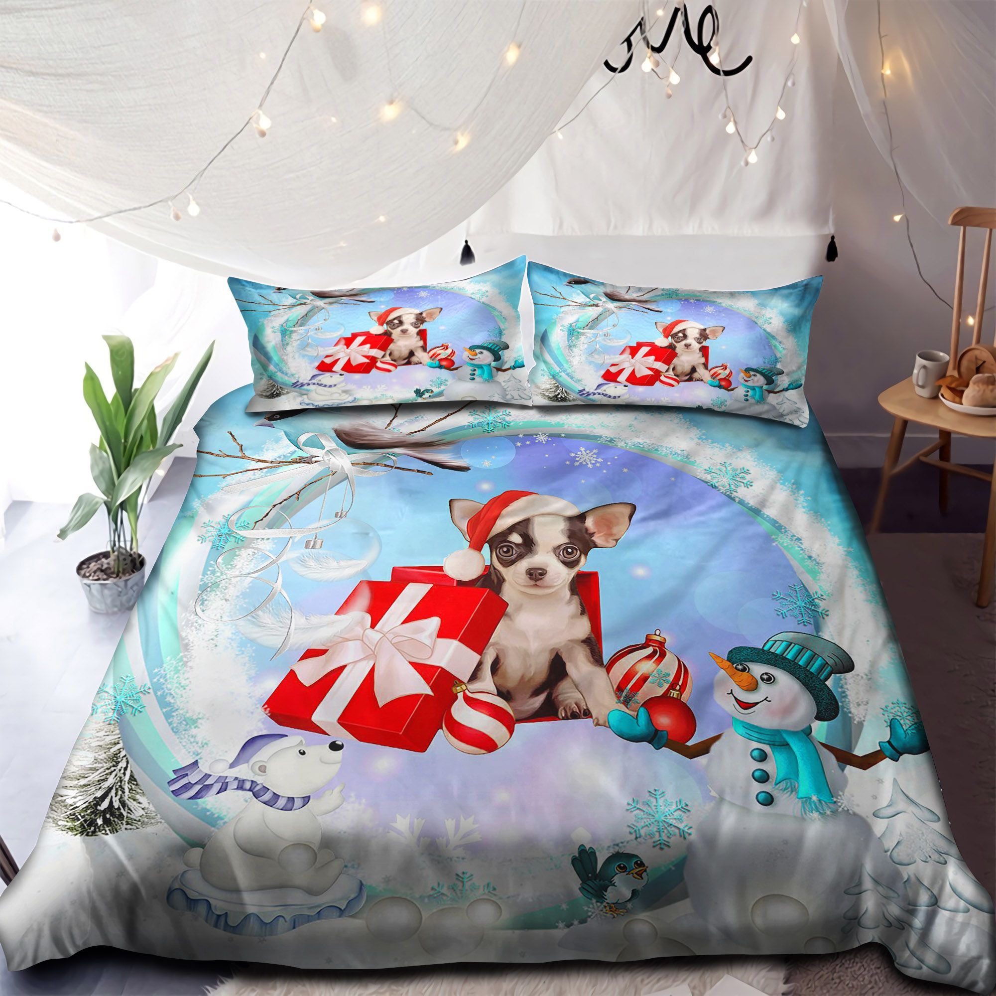 Lovely Dog Merry Christmas Bedding Set