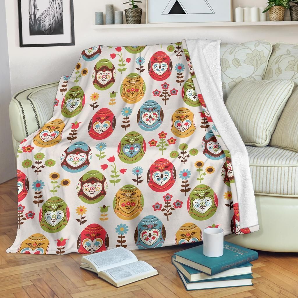 Lovely Easter Eggs Pattern Print Design Fleece Blanket