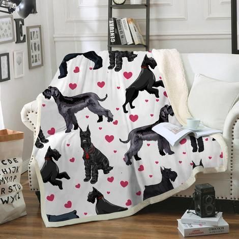 Lovely Giant Schnauzer Sherpa Fleece Blanket