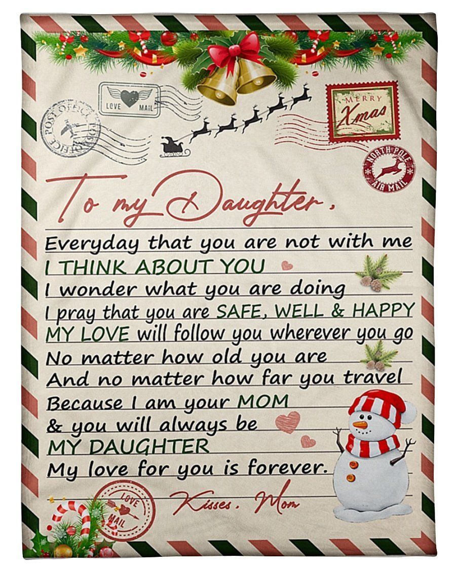Lovely Gift For Daughter I Think About You Fleece Blanket Fleece Blanket