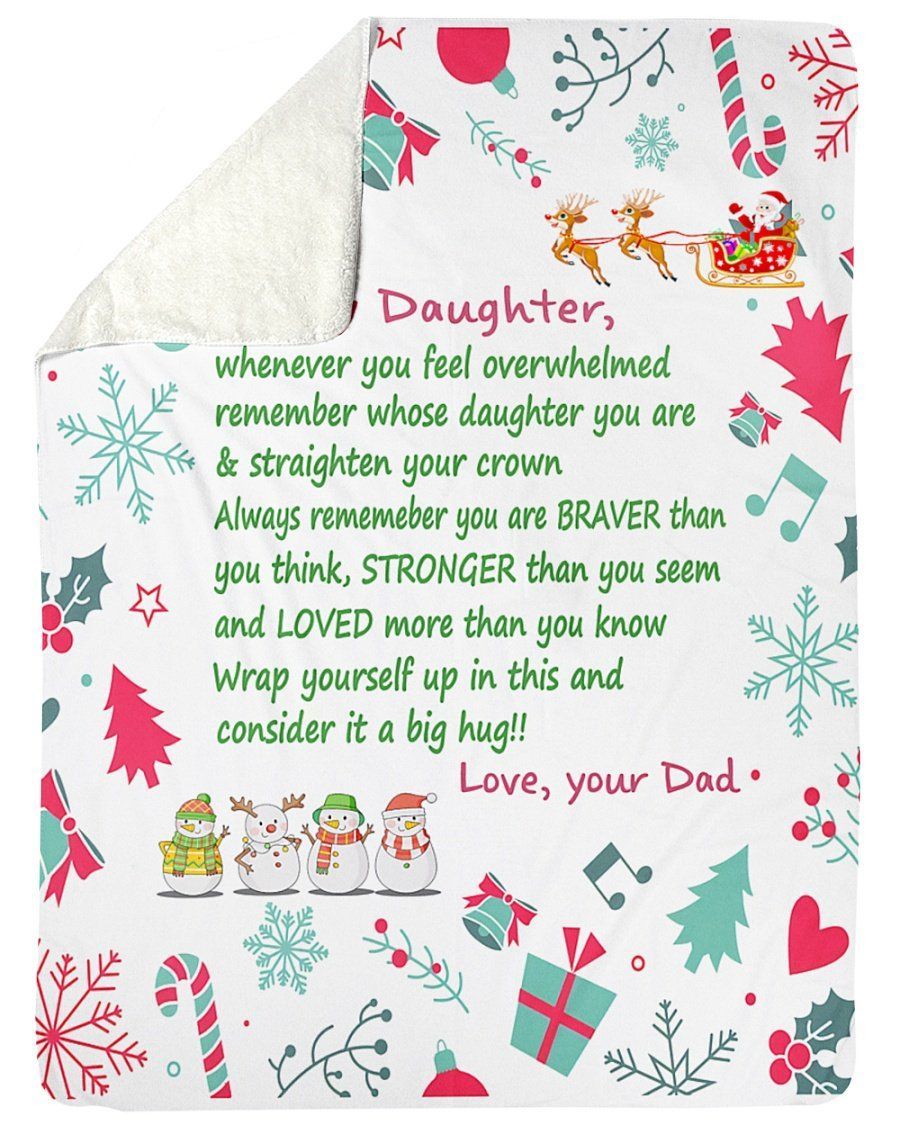 Lovely Gift For Daughter I Want A Big Hug From You Fleece Blanket Sherpa Blanket