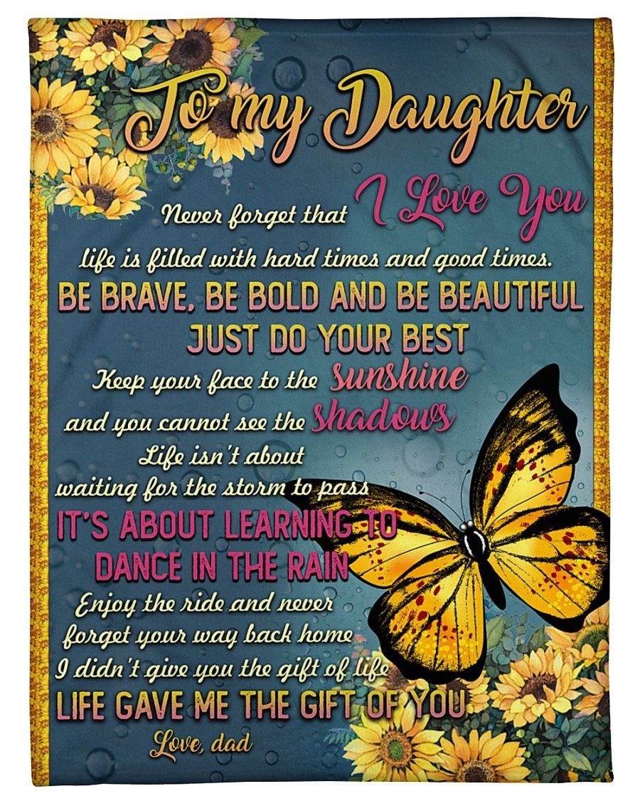 Lovely Gift For Daughter It’s Ablout Learning To Dance In The Rain Fleece Blanket Fleece Blanket