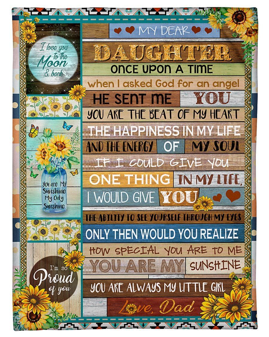 Lovely Gift For Daughter You Are The Happiness In My Lift Fleece Blanket Fleece Blanket