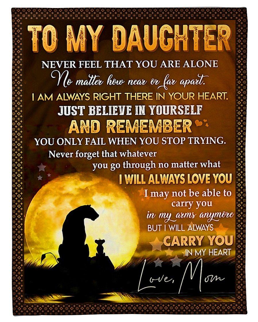 Lovely Gift For Daughter You Only Fail When You Stop Trying Fleece Blanket Fleece Blanket