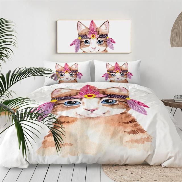 Lovely Girly Cat Bedding Set