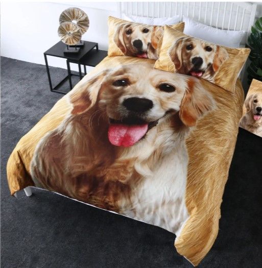 Lovely Golden Retriever Dog Face Bedding Set