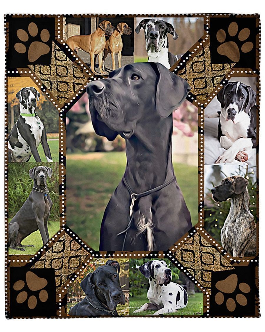 Lovely Great Dane Sherpa Fleece Blanket