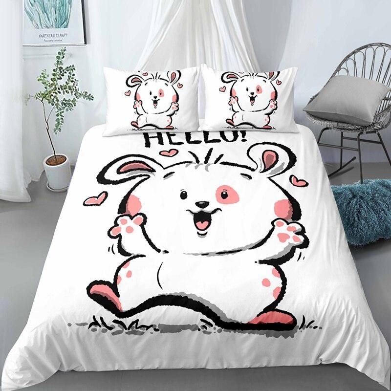 Lovely Hello Bunny Bedding Set