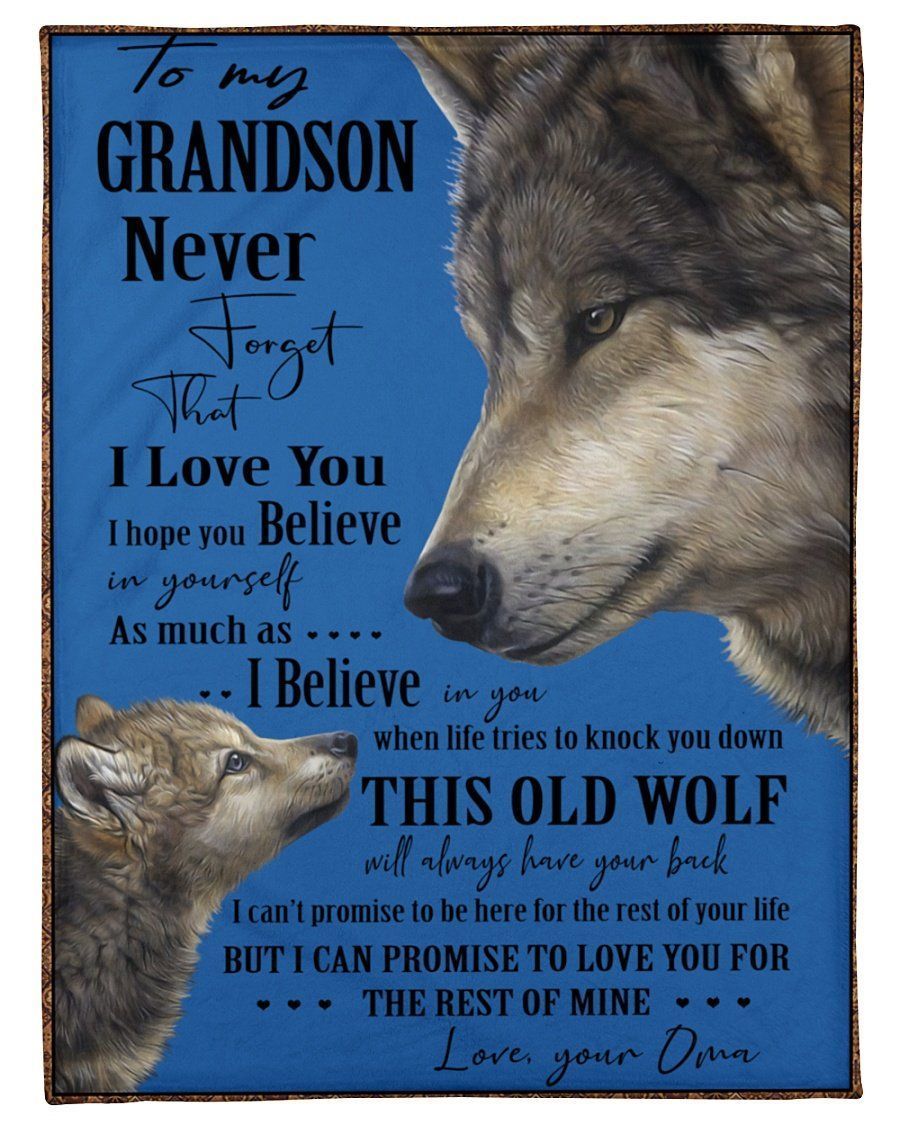 Lovely Message From Grandma To Grandson With Unique Design Fleece Blanket