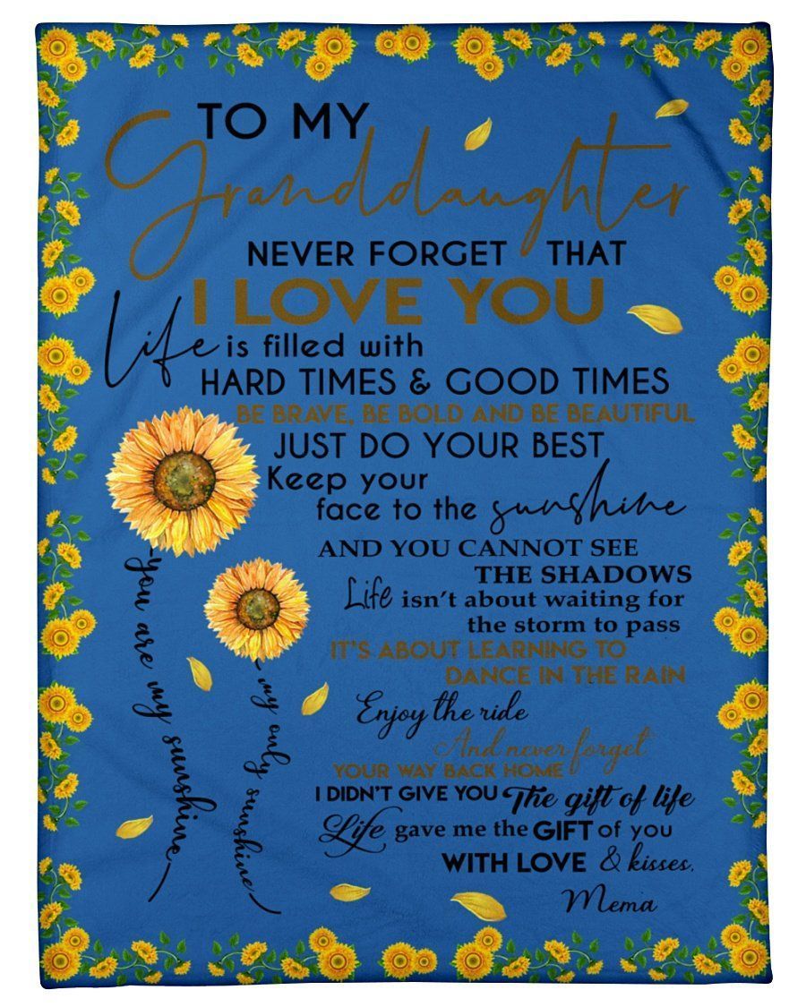 Lovely Message From Mema For Granddaughters Fleece Blanket