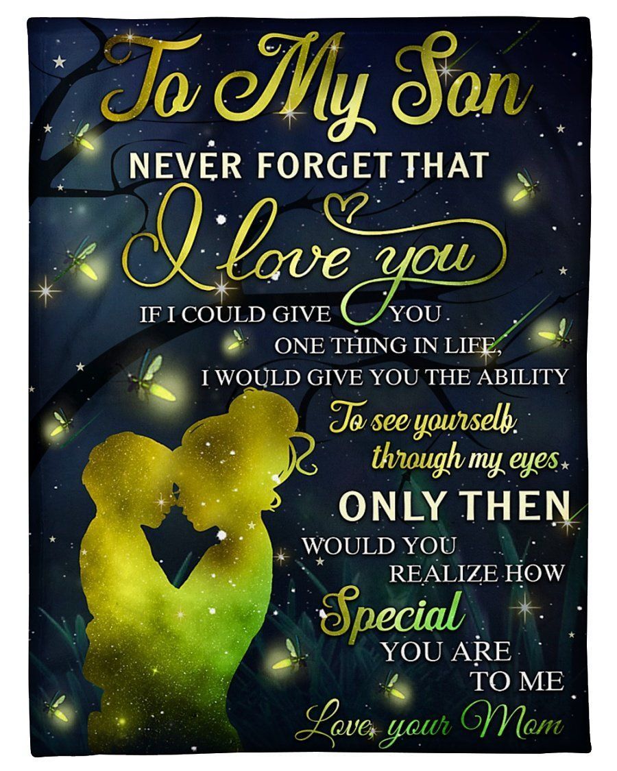 Lovely Message From Mom Gifts For Sons Fleece Blanket