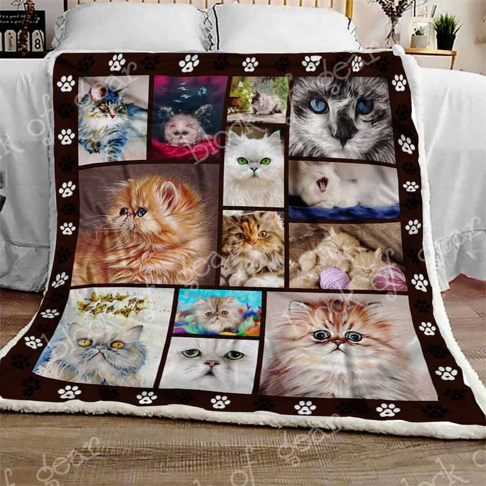 Lovely Persian Cats Sherpa Fleece Blanket