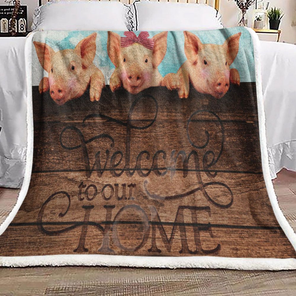 Lovely Pigs Sherpa Fleece Blanket