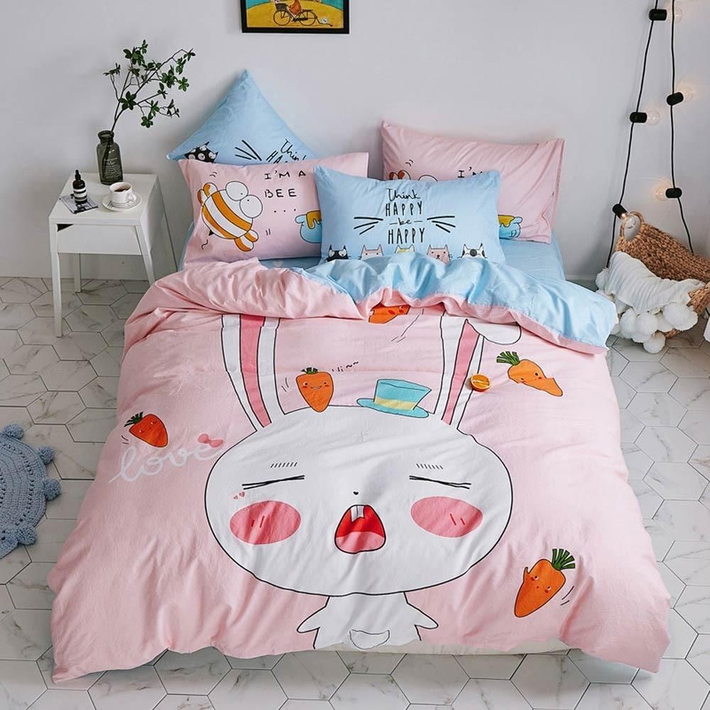 Lovely Pink Rabbit Bedding Set