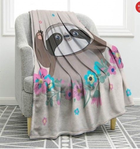 Lovely Sloth Sherpa Fleece Blanket