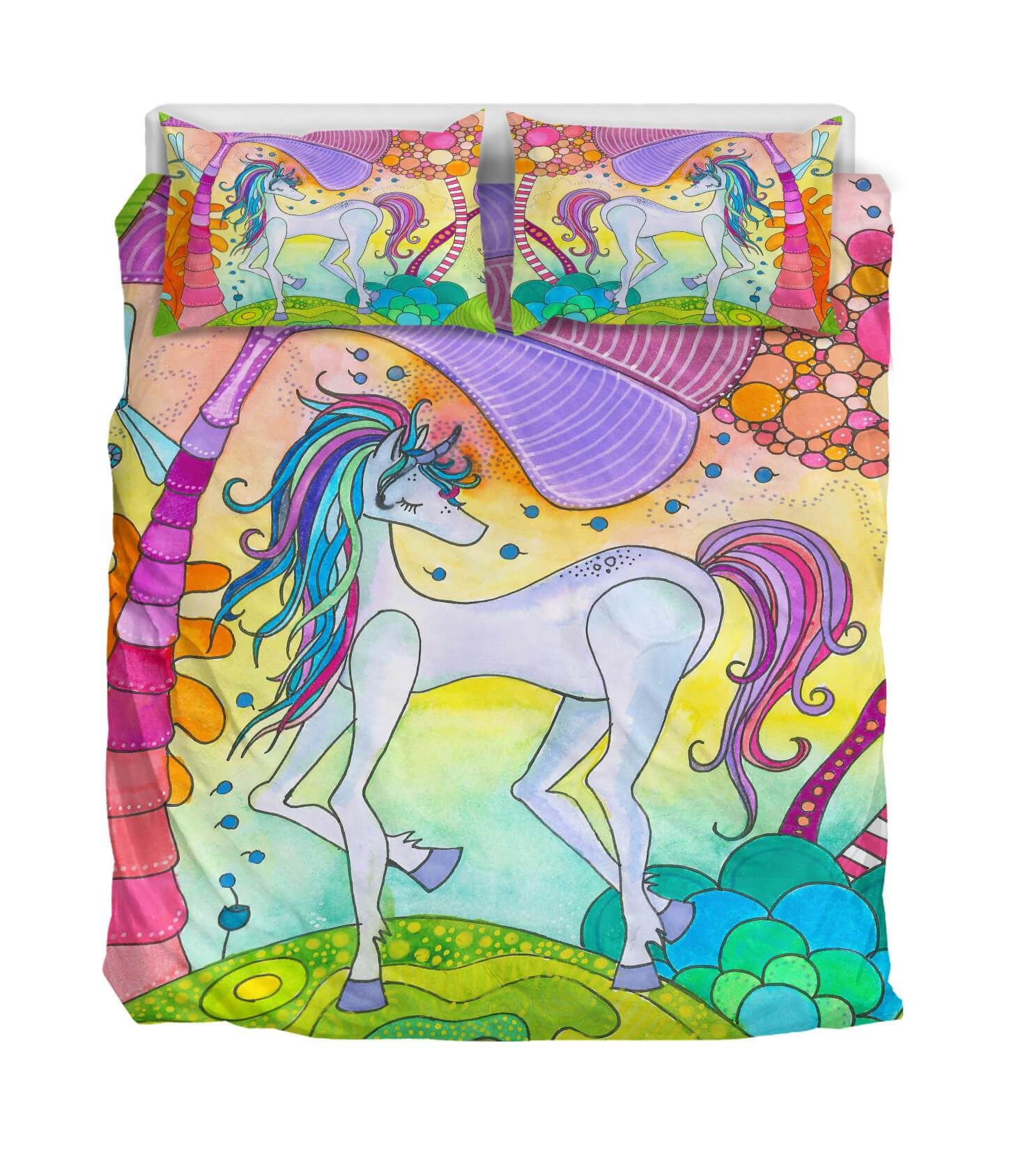 Lovely Unicorn On Earth Bedding Set