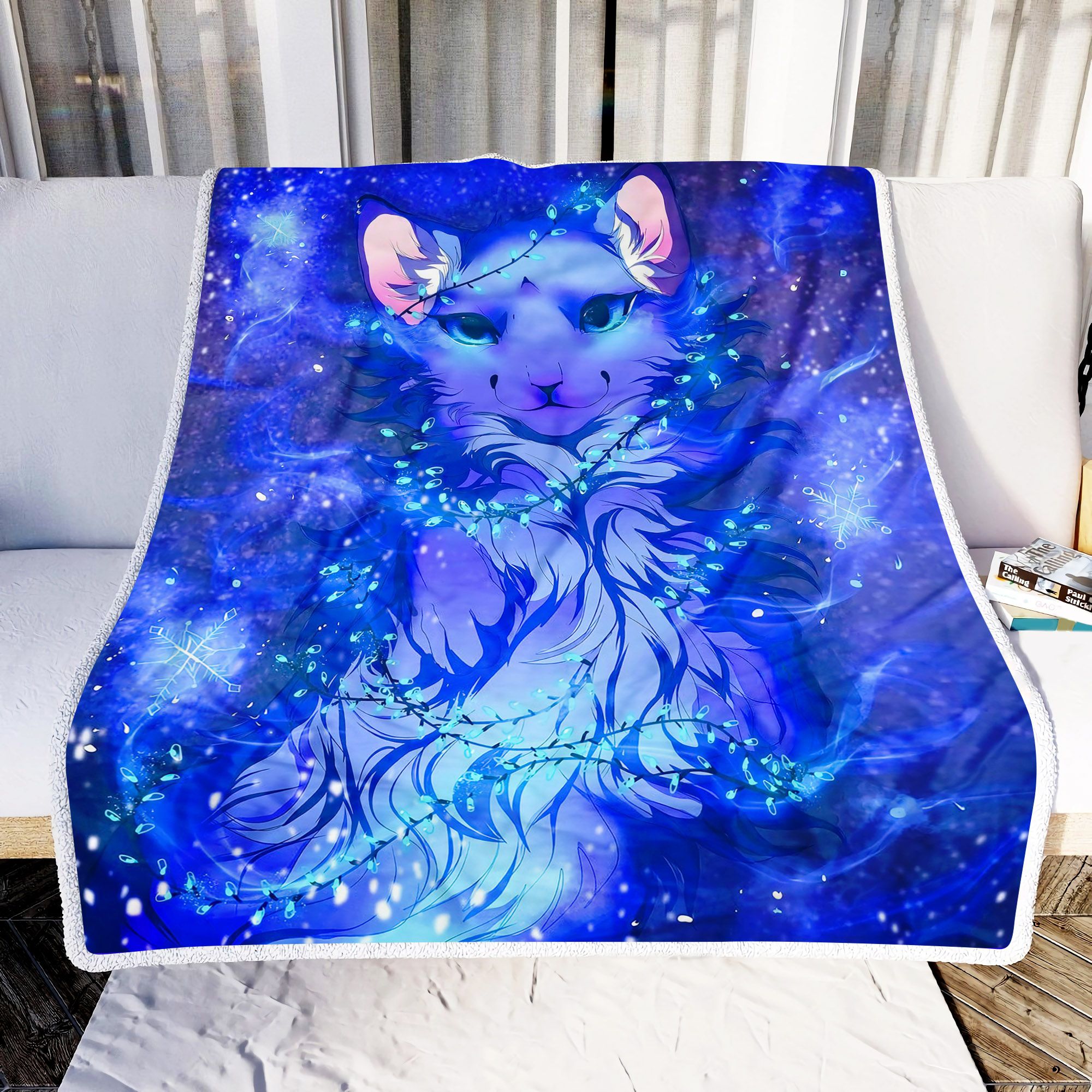Lovely Wolf And Light Fleece Blanket