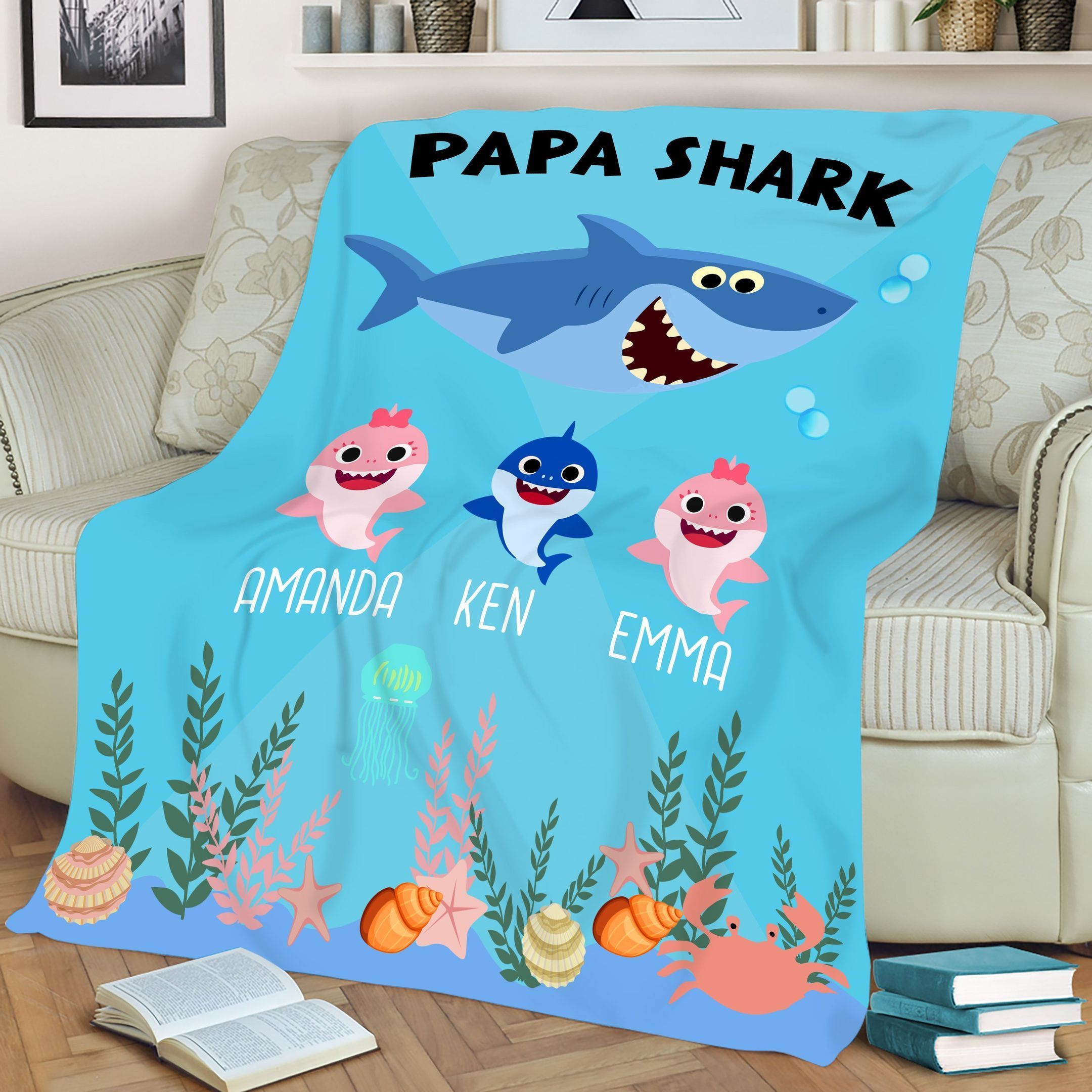 Lovelypod Papa Blanket Papa Shark