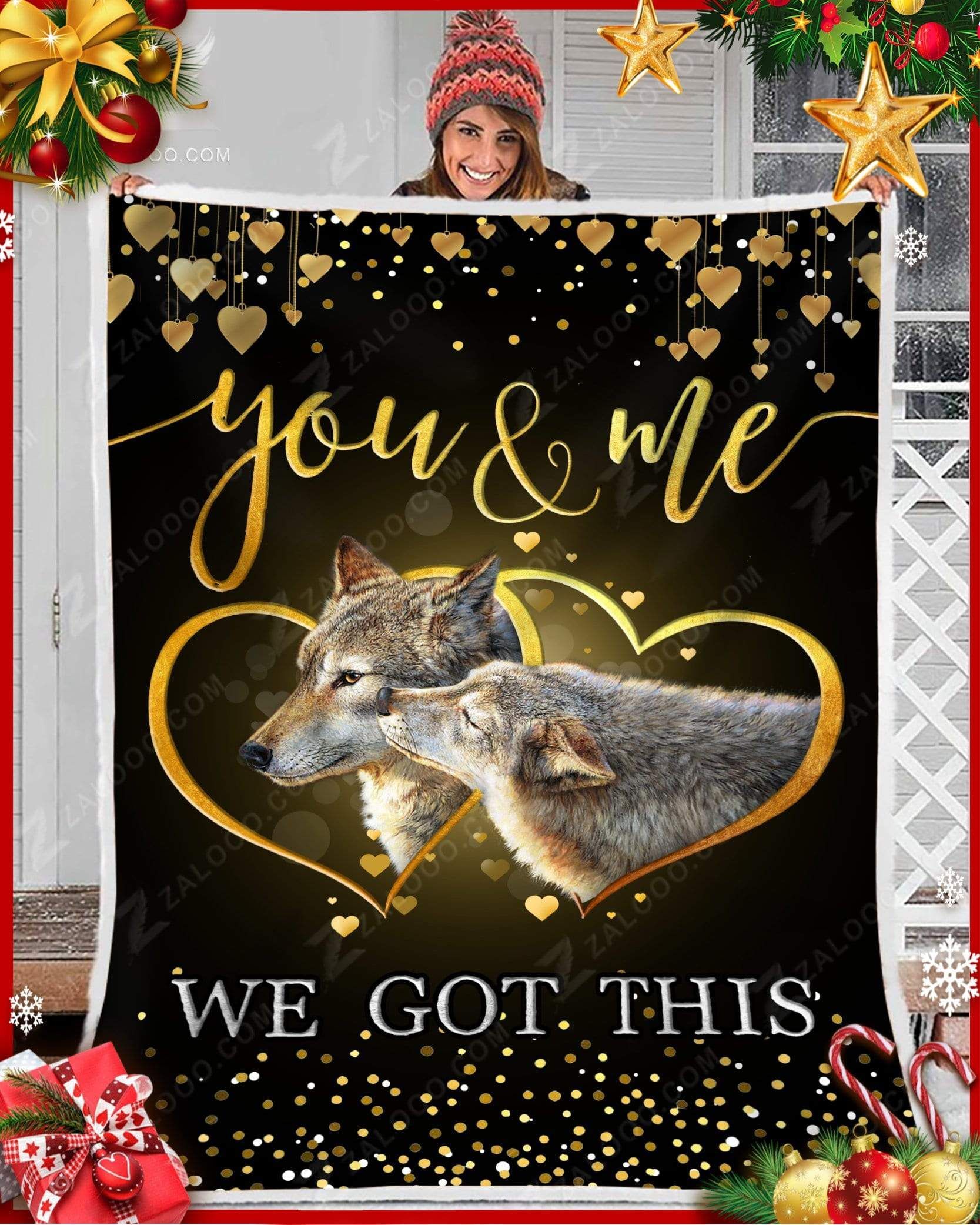 Lover Wolf Sherpa Fleece Blanket