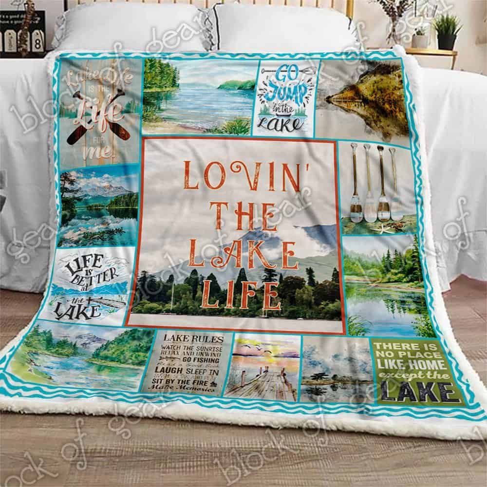 Lovin The Lake Life Fleece Blanket