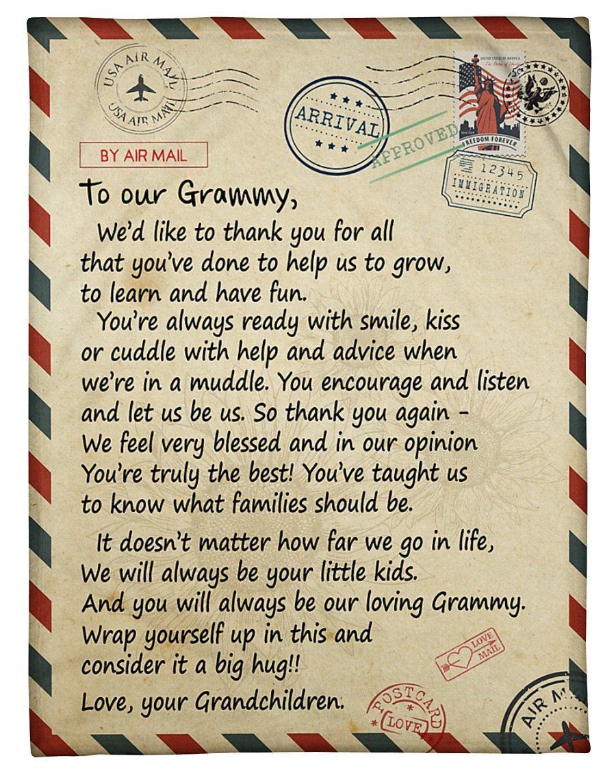 Loving Letter Thank For All You Do Fleece Blanket Gift For Grammy Fleece Blanket