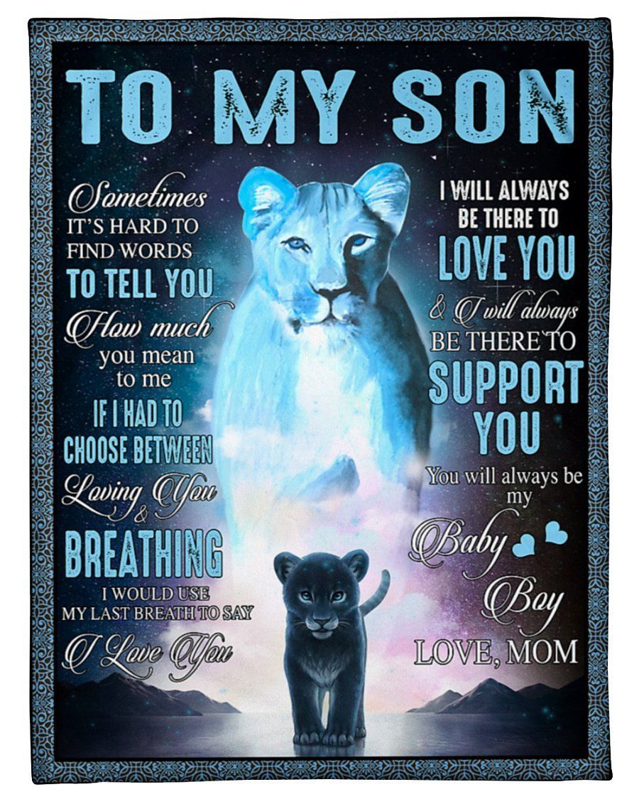 Loving You And Breathing Lion Galaxy To Son Fleece Blanket