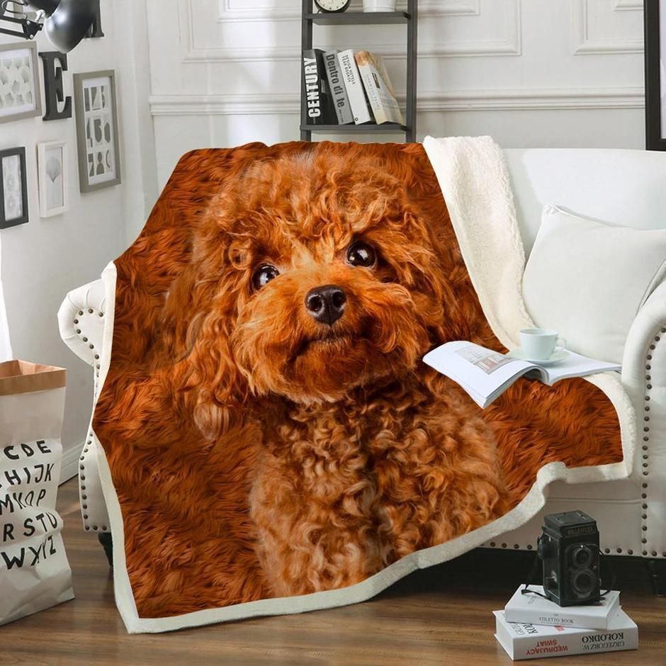 Lovley Poodle Sherpa Fleece Blanket