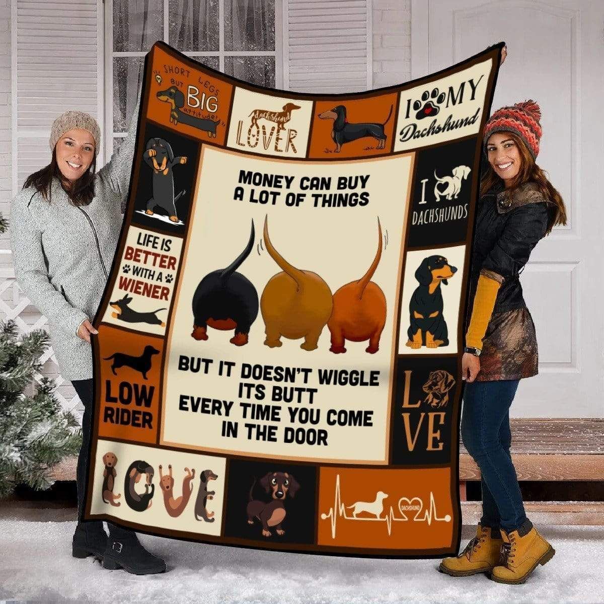 Low Rider Dachshund Fleece Blanket Gift For Dog Lovers